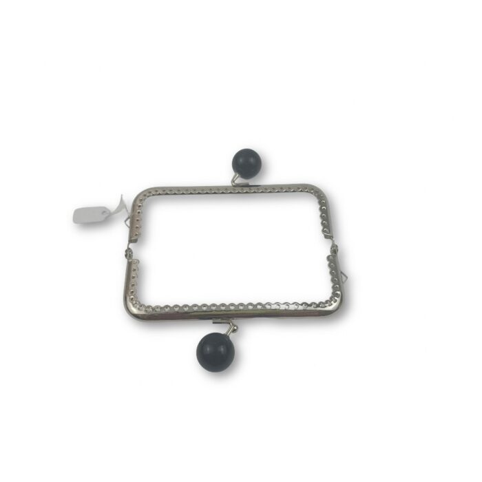 Ορθογώνιο κούμπωμα (Frame) για πλεκτή τσάντα 13X9 εκ. Ασημί - Image 2