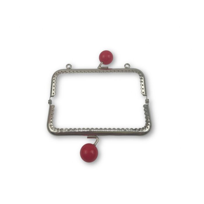 Ορθογώνιο κούμπωμα (Frame) για πλεκτή τσάντα 13X9 εκ. Ασημί - Image 2
