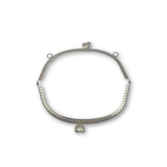 Οβάλ κούμπωμα (Frame) για πλεκτή τσάντα 26X14 εκ. Ασημί - Image 2
