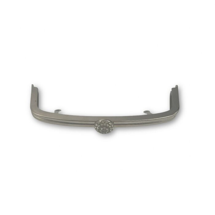 Ορθογώνιο κούμπωμα (Frame) για πλεκτή τσάντα 22X16 εκ. Ασημί