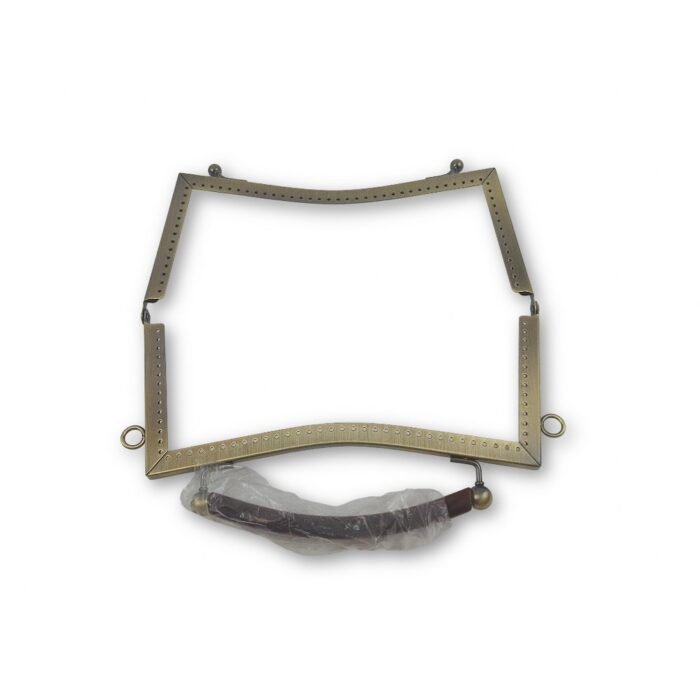 Ορθογώνιο κούμπωμα (Frame) για πλεκτή τσάντα 20X15 εκ. Μπρονζέ - Image 2