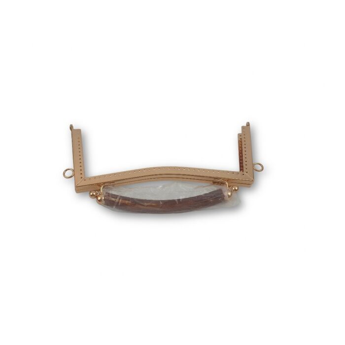 Ορθογώνιο κούμπωμα (Frame) για πλεκτή τσάντα 20X15 εκ. Χρυσό ροζ